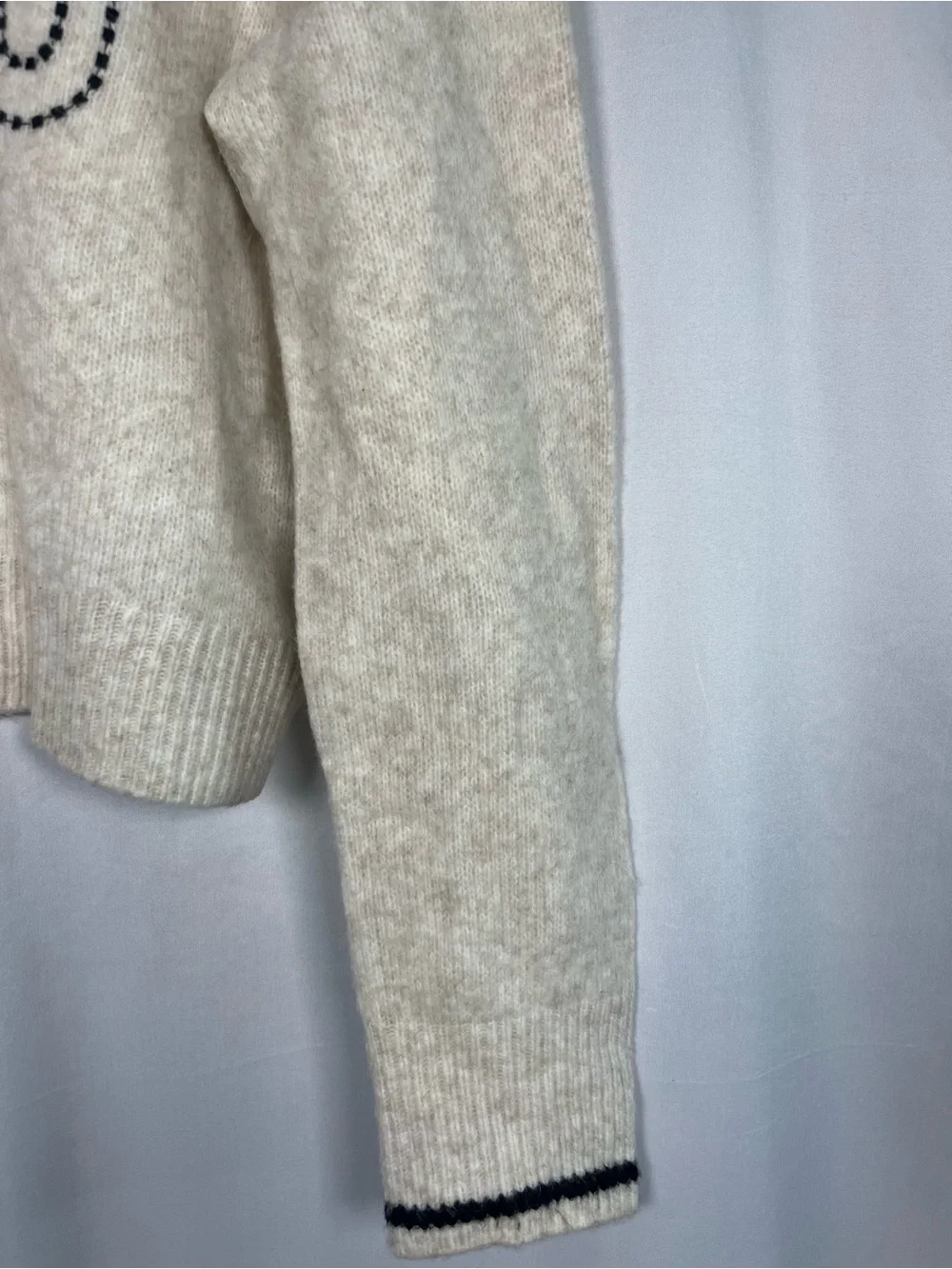Z supply Milan CIAO ribbed crew sweater light oatmeal size m